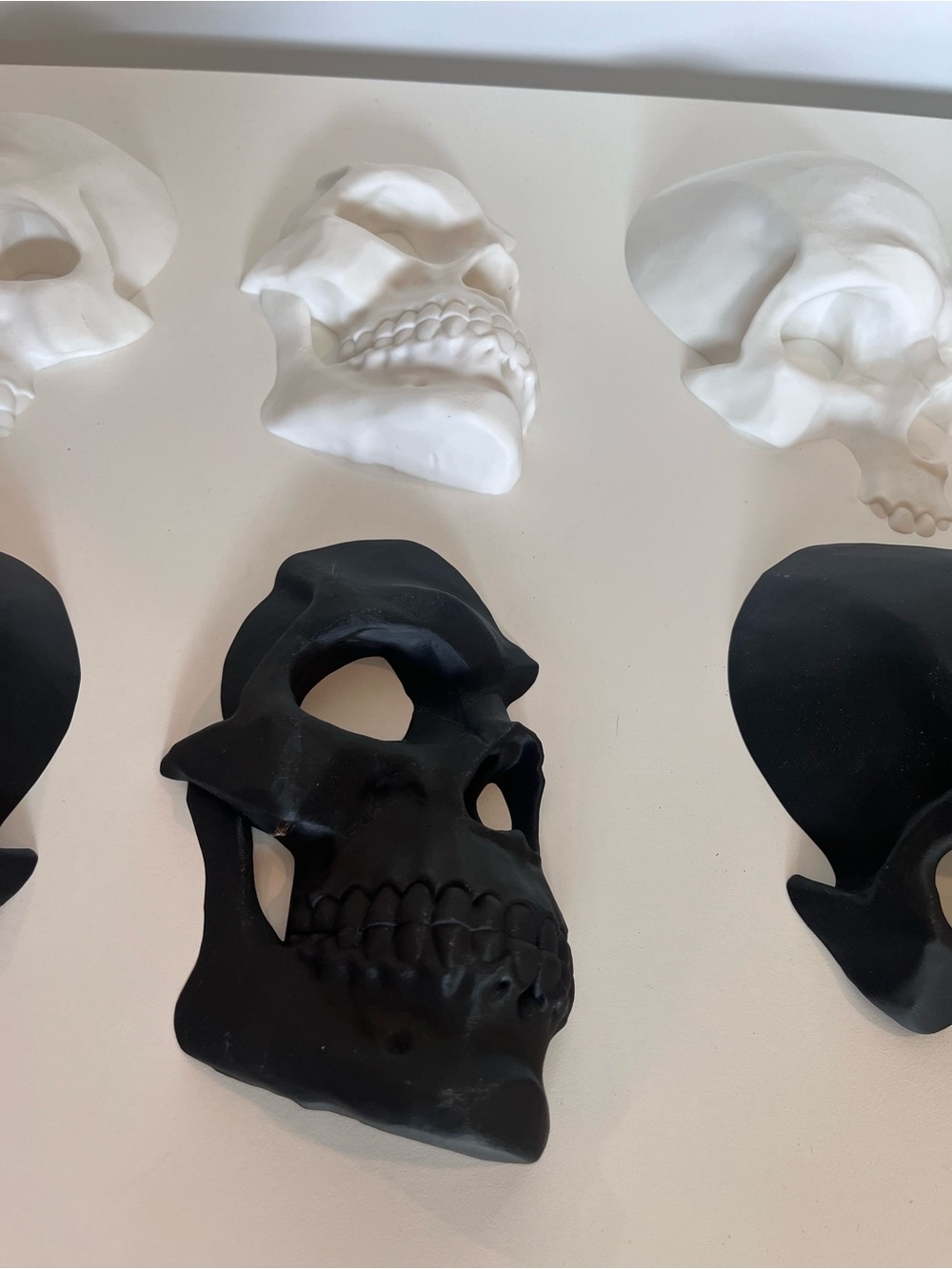 Black and White Decorative Skull Wall Accents - Set of 6 - Picture 4 of 7